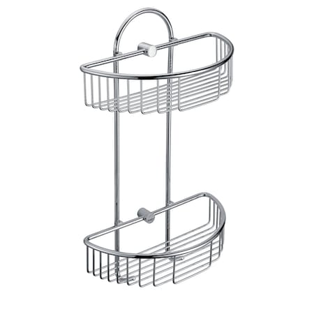 Alfi Brand Polished Chrm Wall Mount Dbl Basket Shower Shelf Bathroom Accessory AB9534